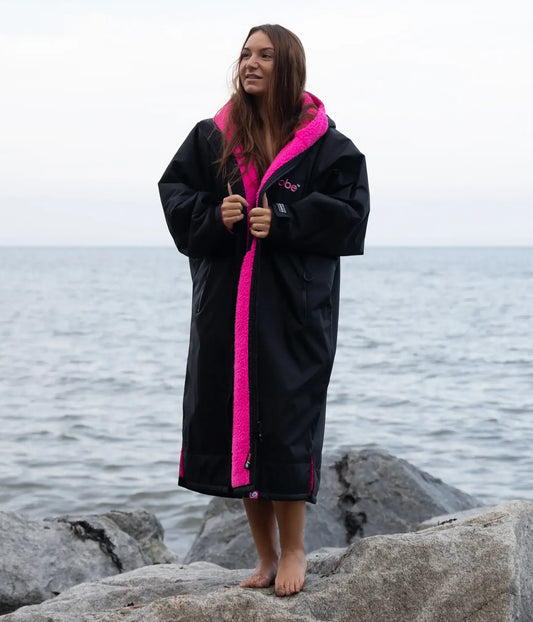 dryrobe Advance Long Sleeve Black Pink Small