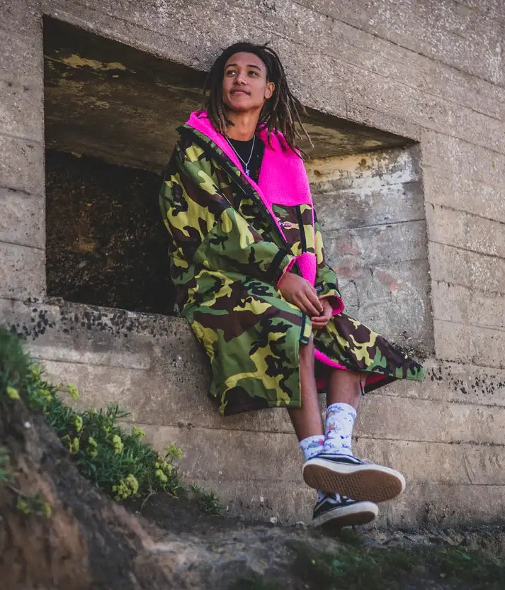 dryrobe Advance Long Sleeve Camouflage Pink Medium