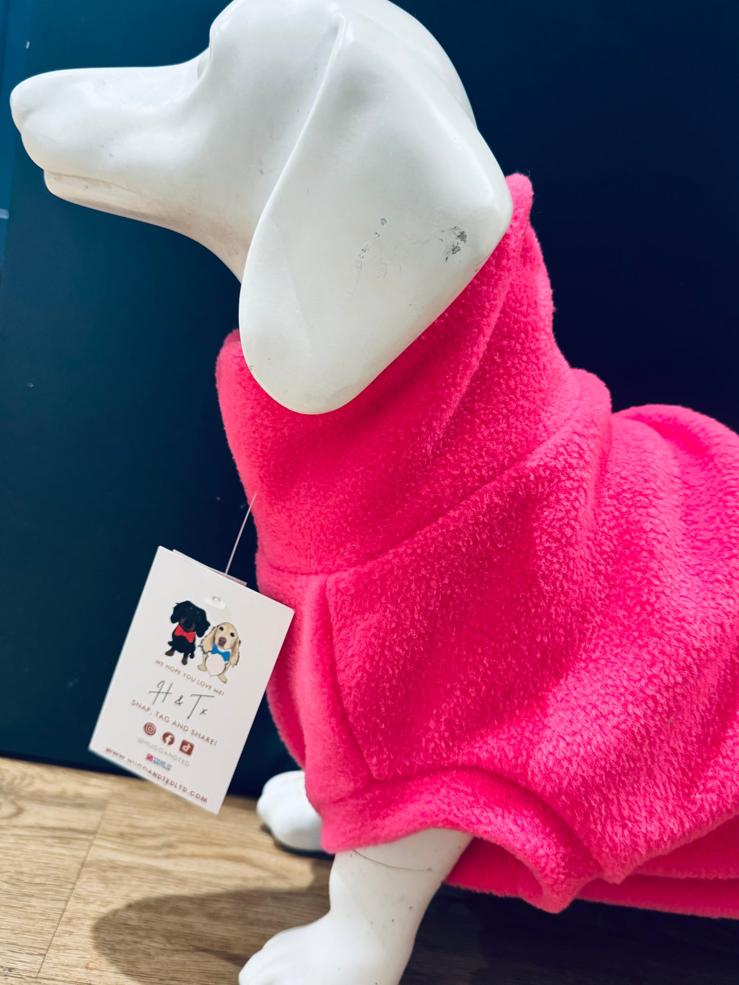 Hugo & Ted Stand Dog Fleece Hot pink (M)