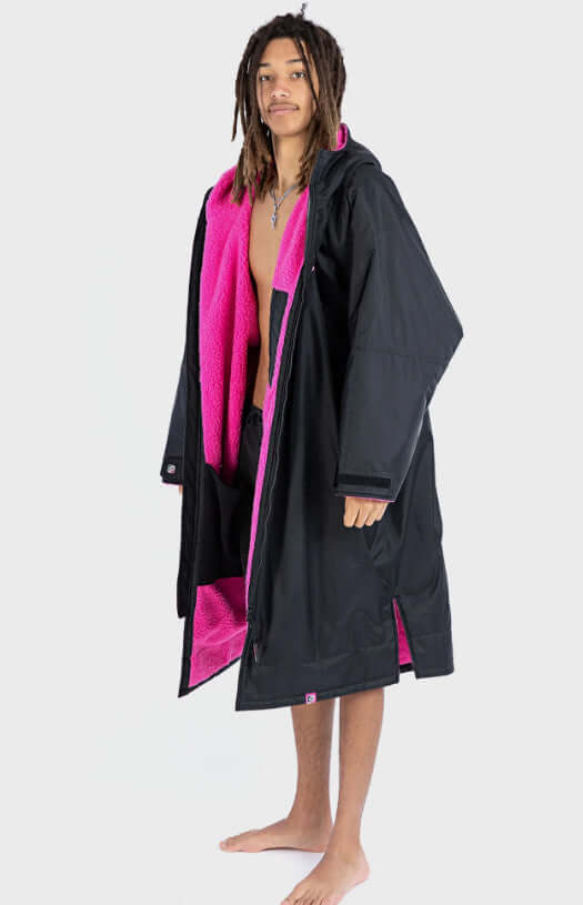 dryrobe Advanced Long Sleeve Black Pink Medium