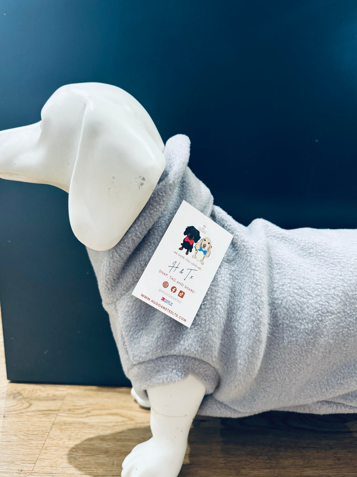 Hugo & Ted Long Body Dog Fleece grey (S)