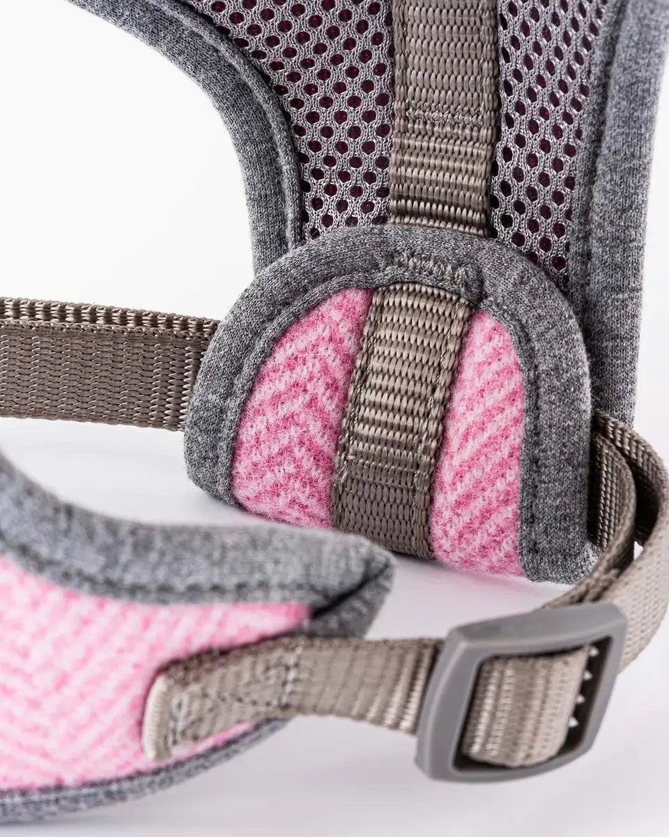 Hugo & Hudson Large Pink Herringbone Dog Harness