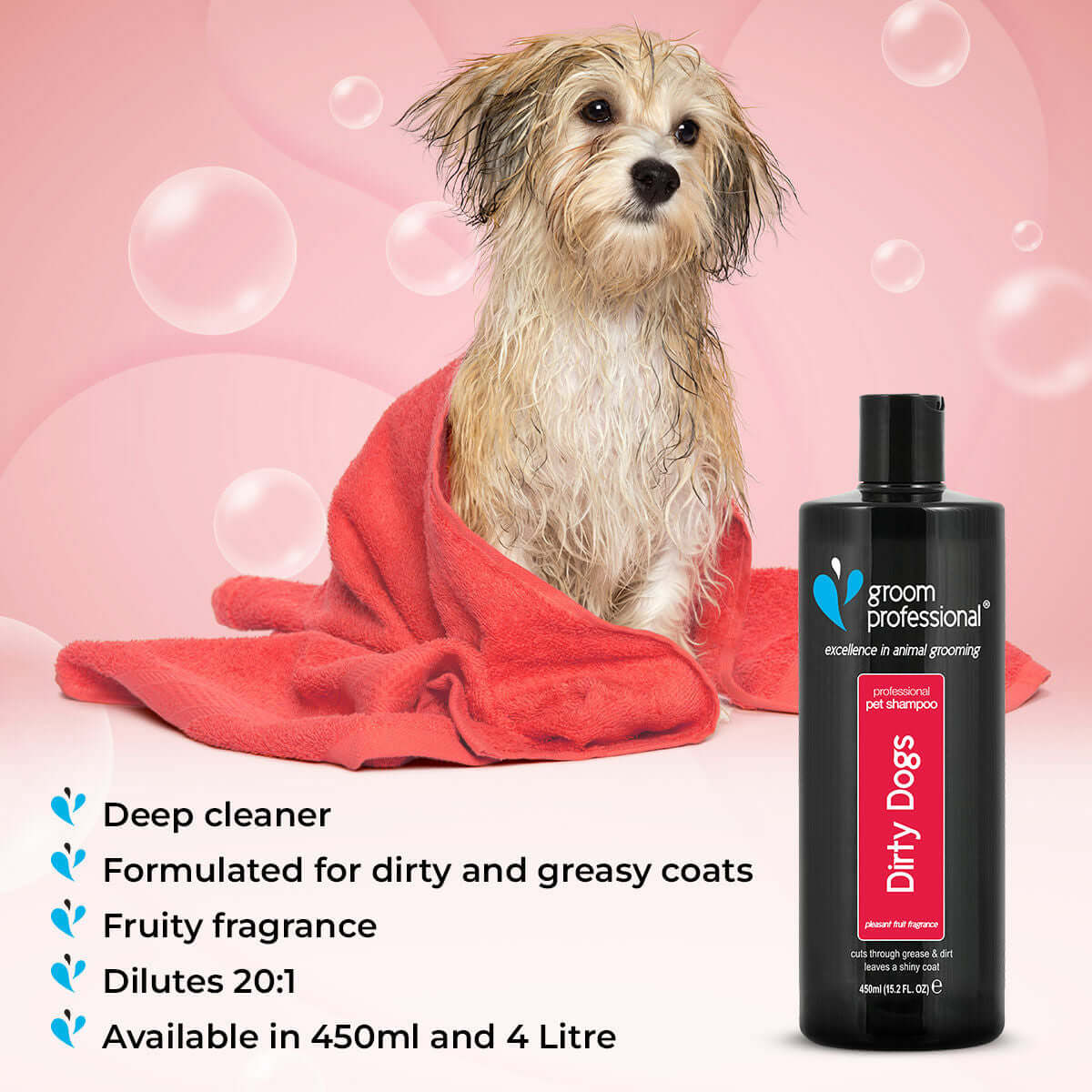 Groom Professional Dirty Dogs Shampoo 450ml
