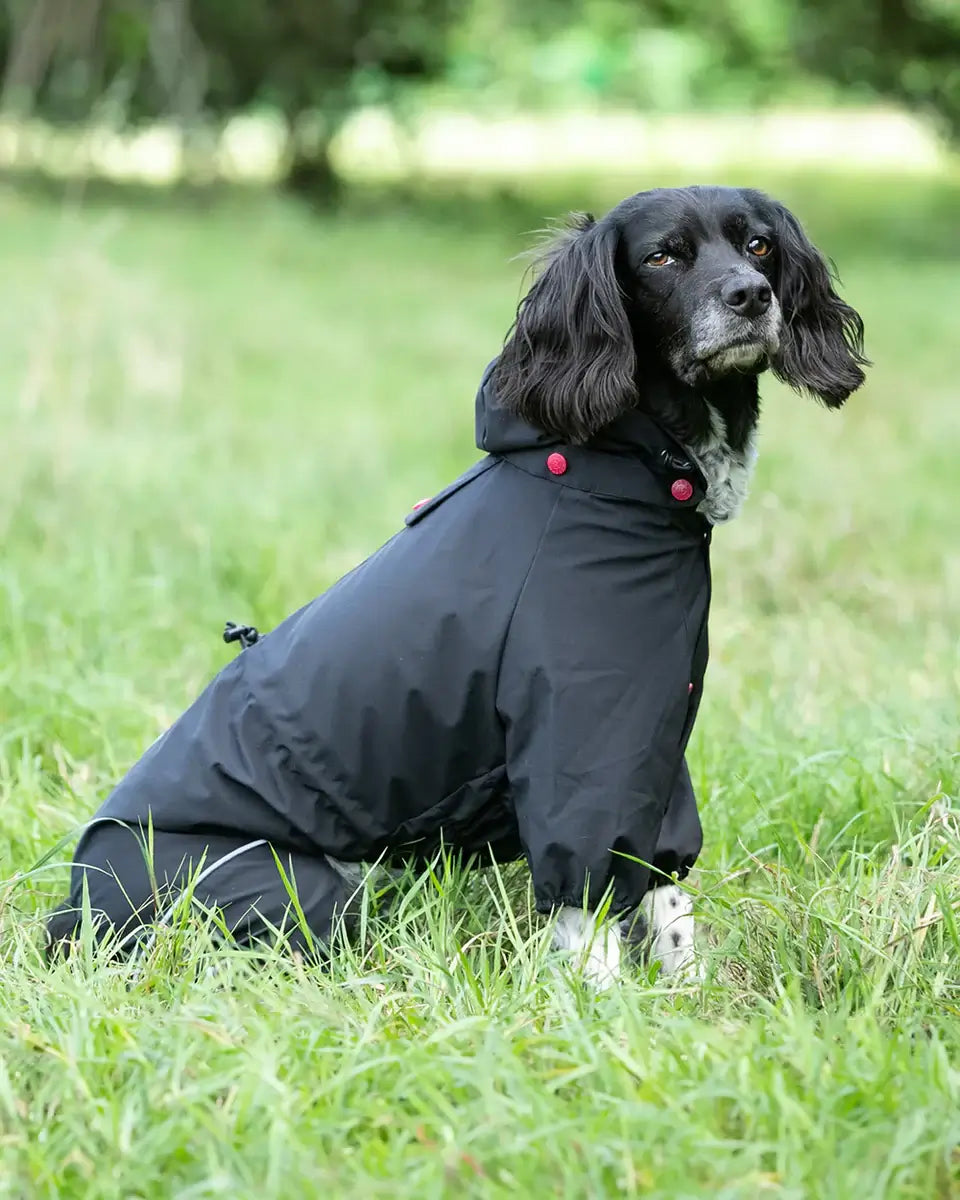 Hugo & Hudson Reflective Hooded Dog Overalls - Black S35