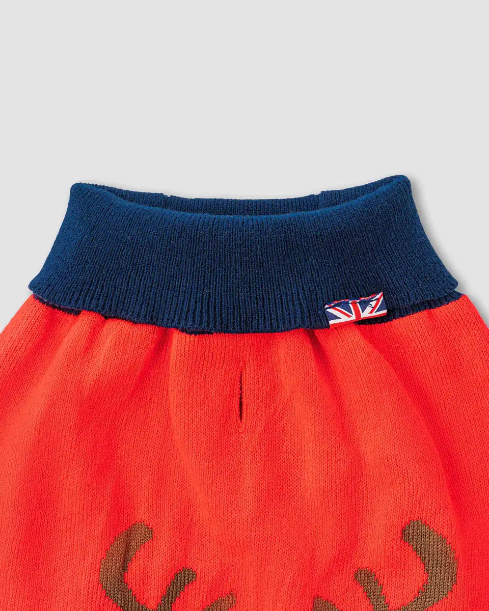 Hugo & Hudson Red Reindeer Christmas Dog Jumper L