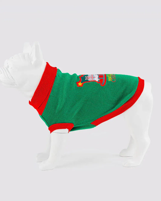 Hugo & Hudson Green Santa Sleigh Christmas Jumper M