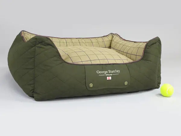 George Barclay Country Orthapedic Walled Dog Bed Olive Green Medium 75x60x30cm