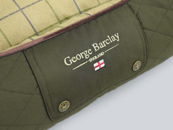 George Barclay Country Orthapedic Walled Dog Bed Olive Green Medium 75x60x30cm