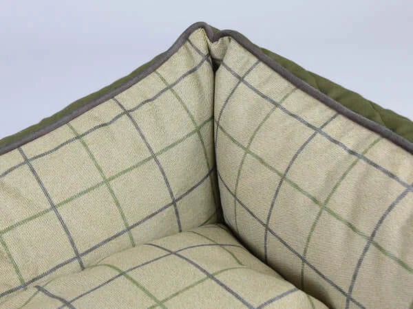 George Barclay Country Orthapedic Walled Dog Bed Olive Green Medium 75x60x30cm