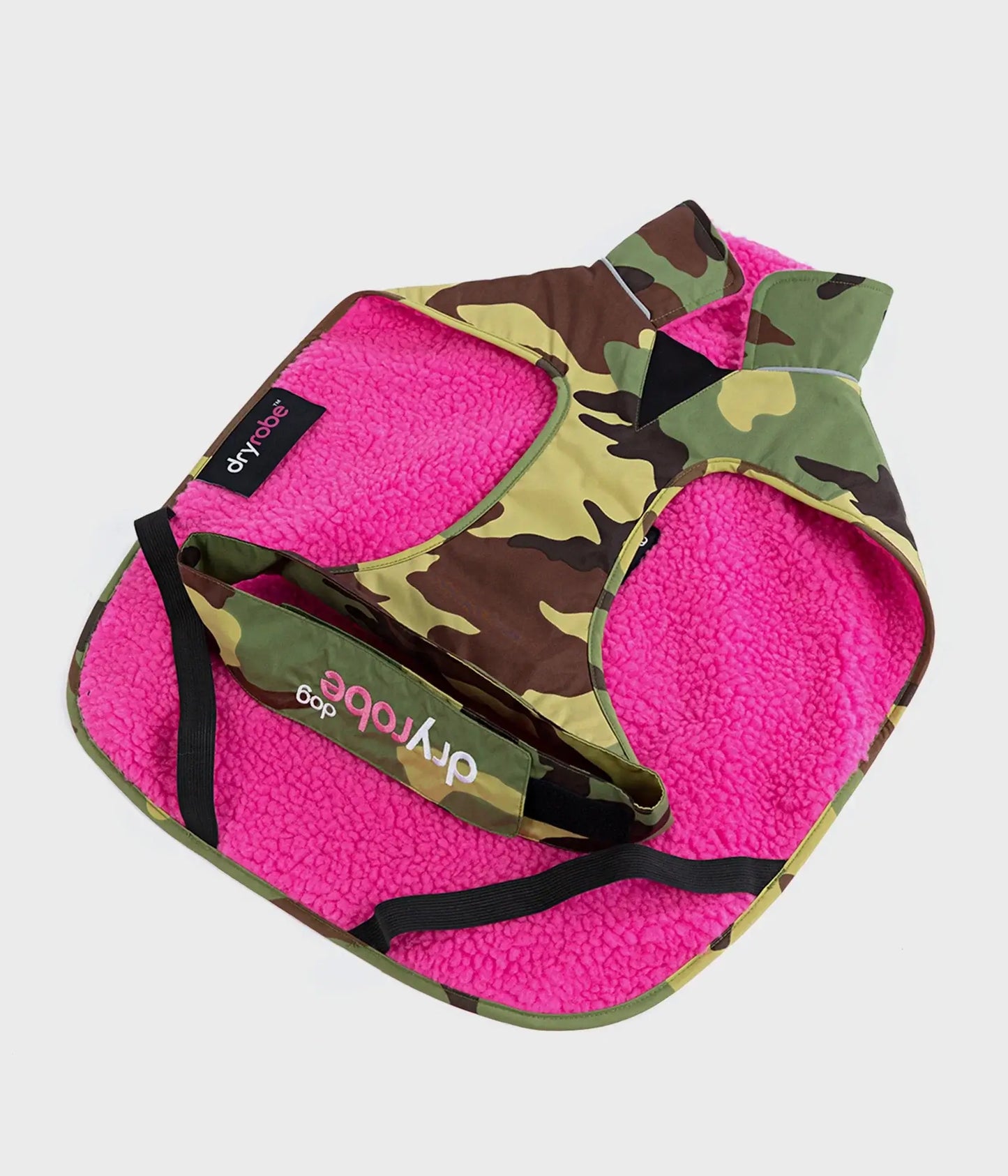 dryrobe Dog Green Camo Pink Medium