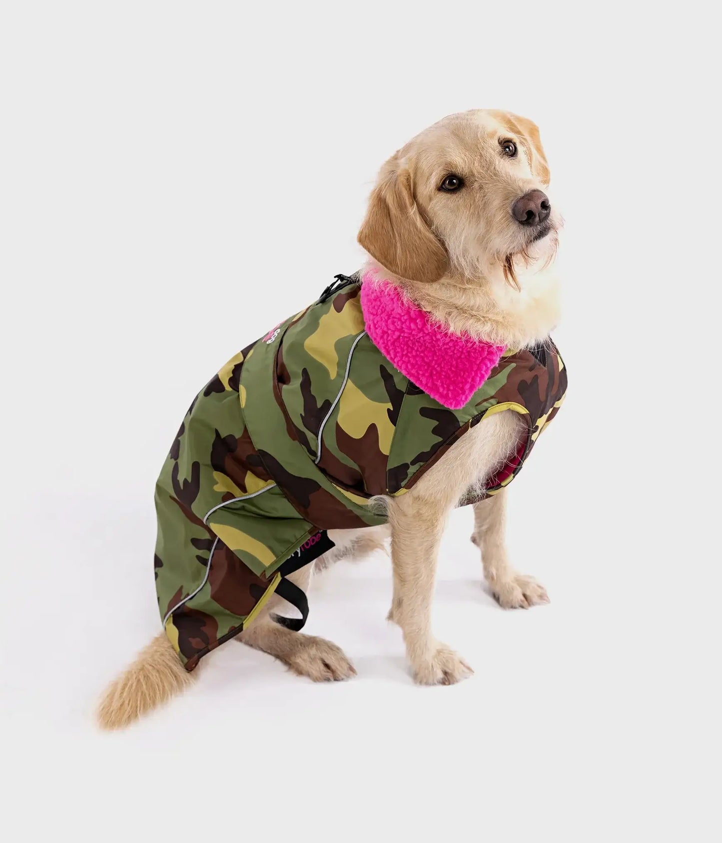 dryrobe Dog Green Camo Pink Large