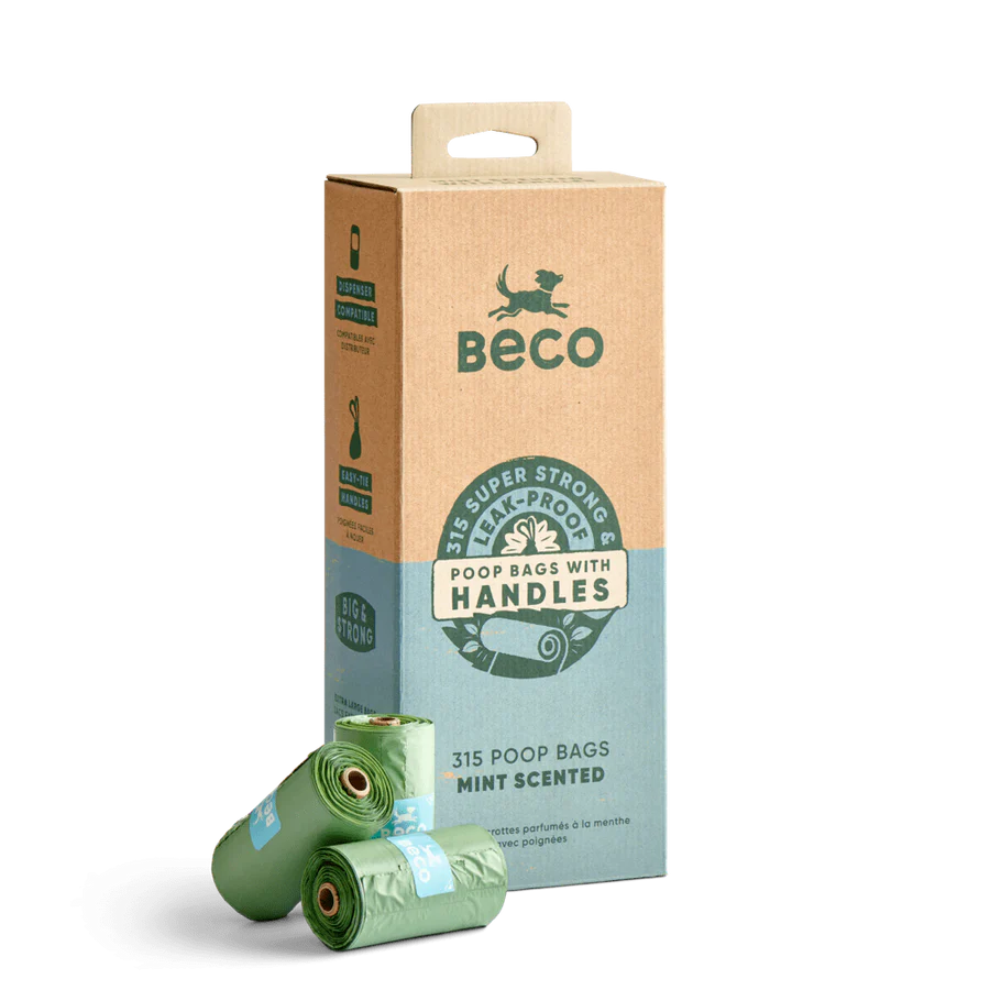 Beco Mint Scented Poop Bags On Rolls With Handles 315