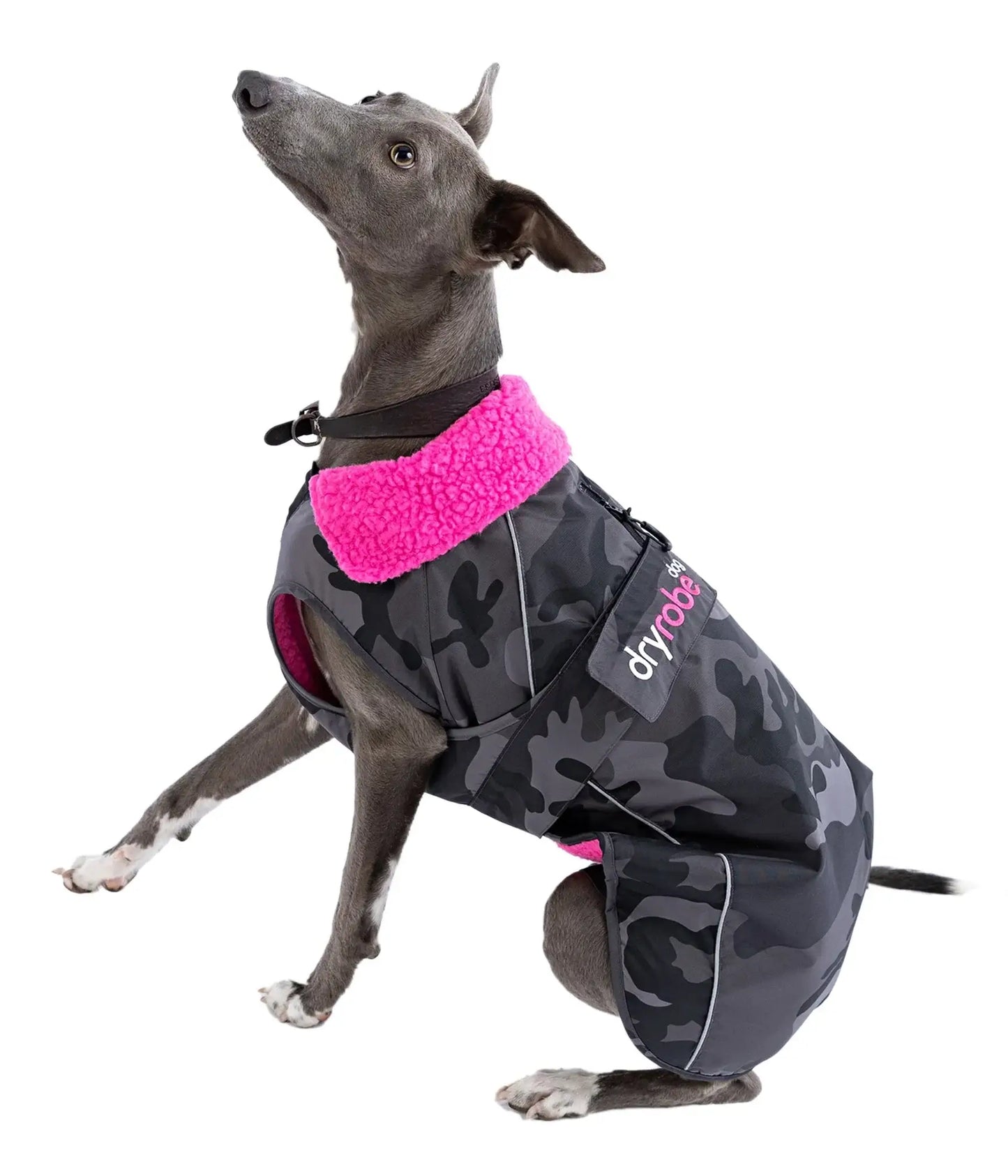dryrobe Dog Robe Black Camo Pink (M)