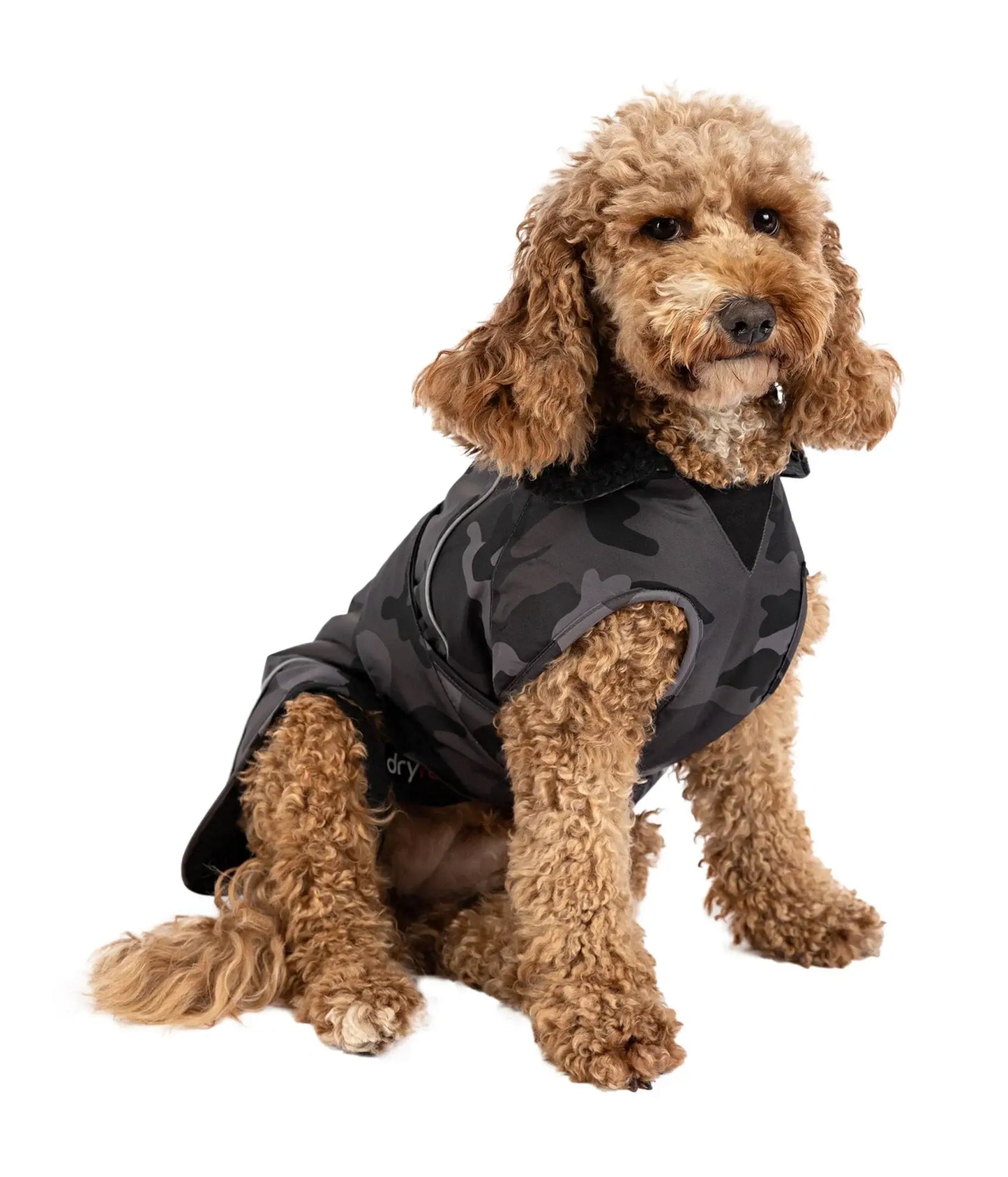 dryrobe Dog Robe Camo Black Black L