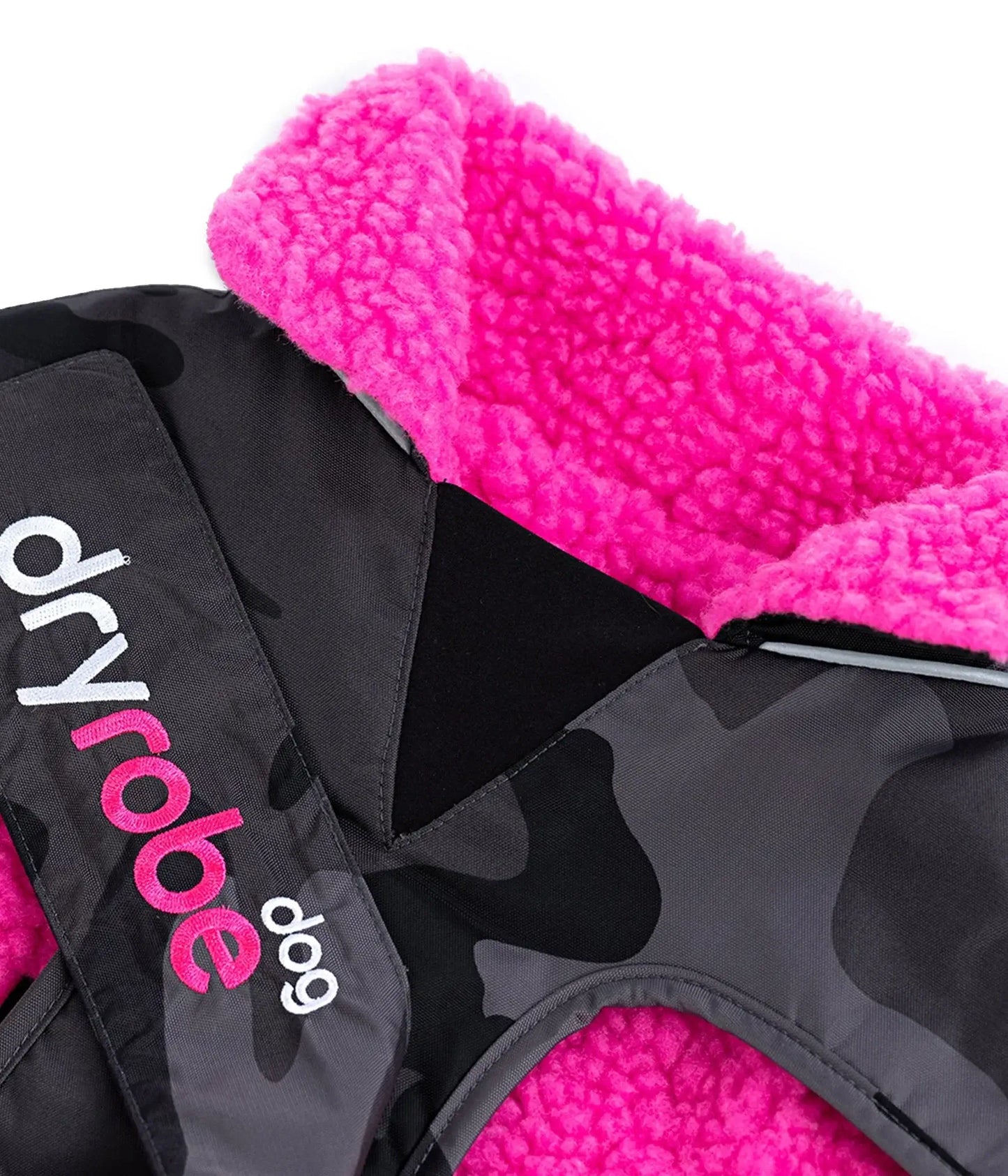 dryrobe Dog Robe Black Camo Pink (M)