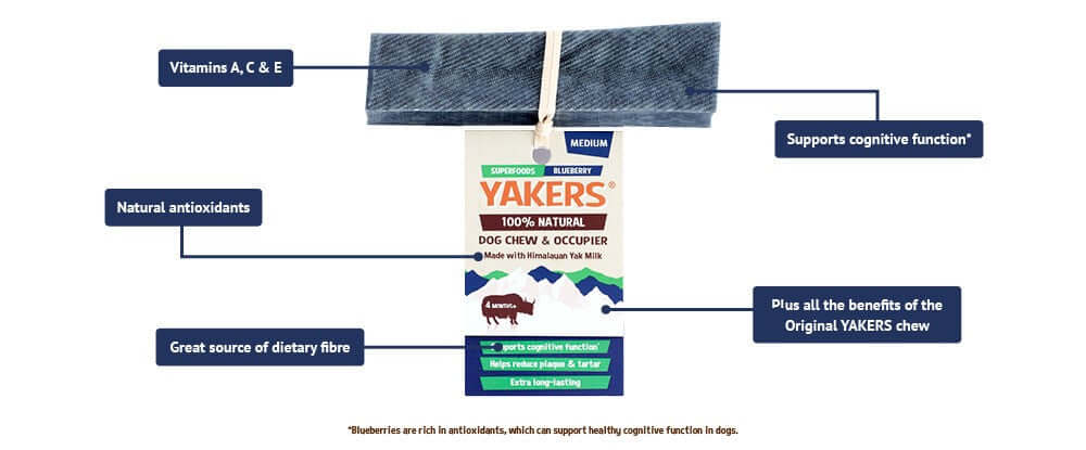 Yakers Blueberry Dog Chew Medium