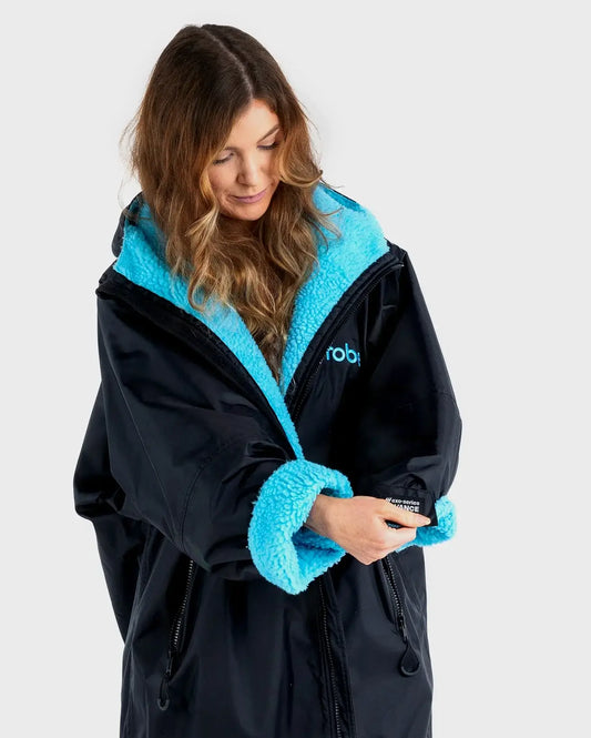 dryrobe Advance Long Sleeve Black Blue small