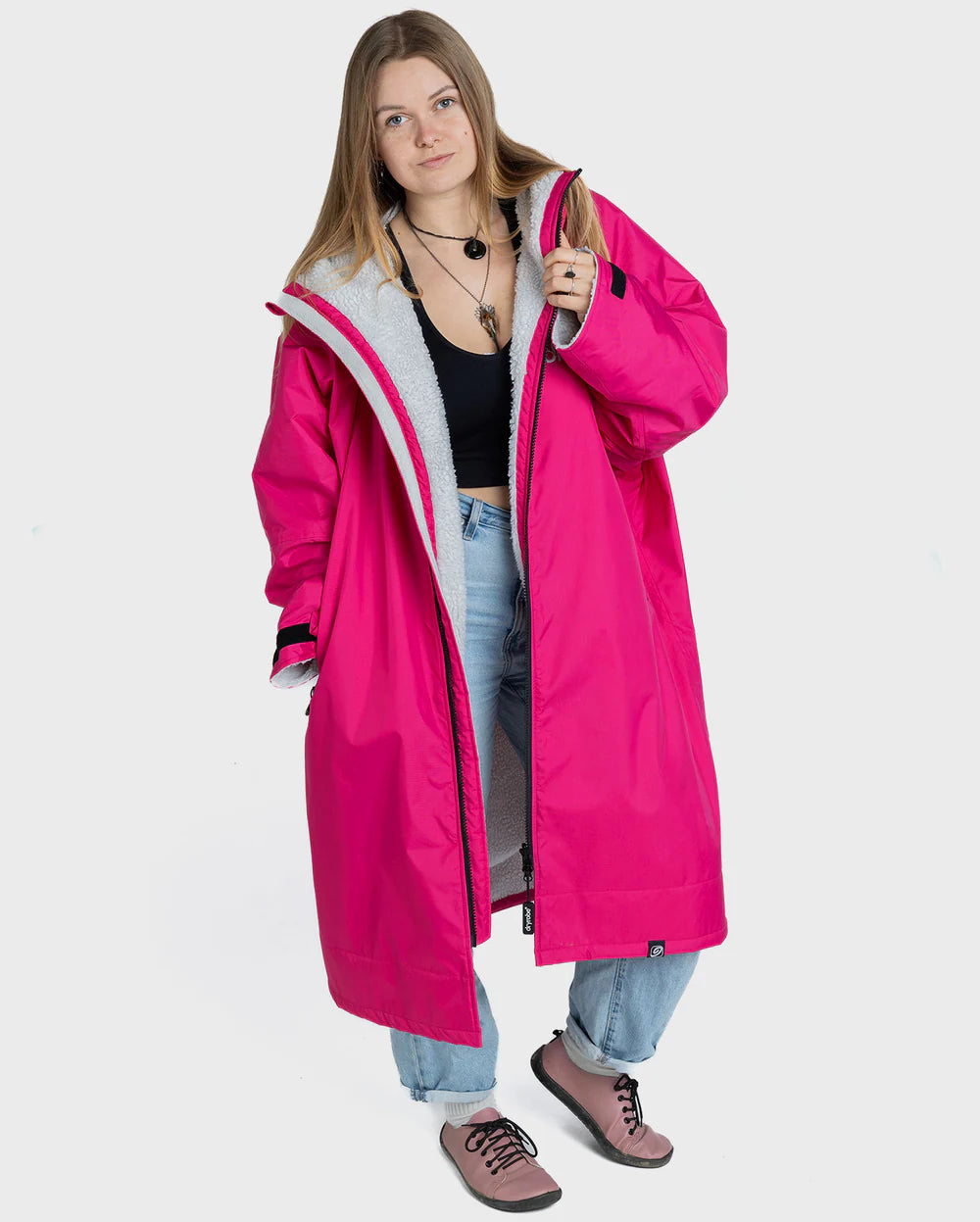 dryrobe Advanced Long Sleeve Pink Light Grey Small