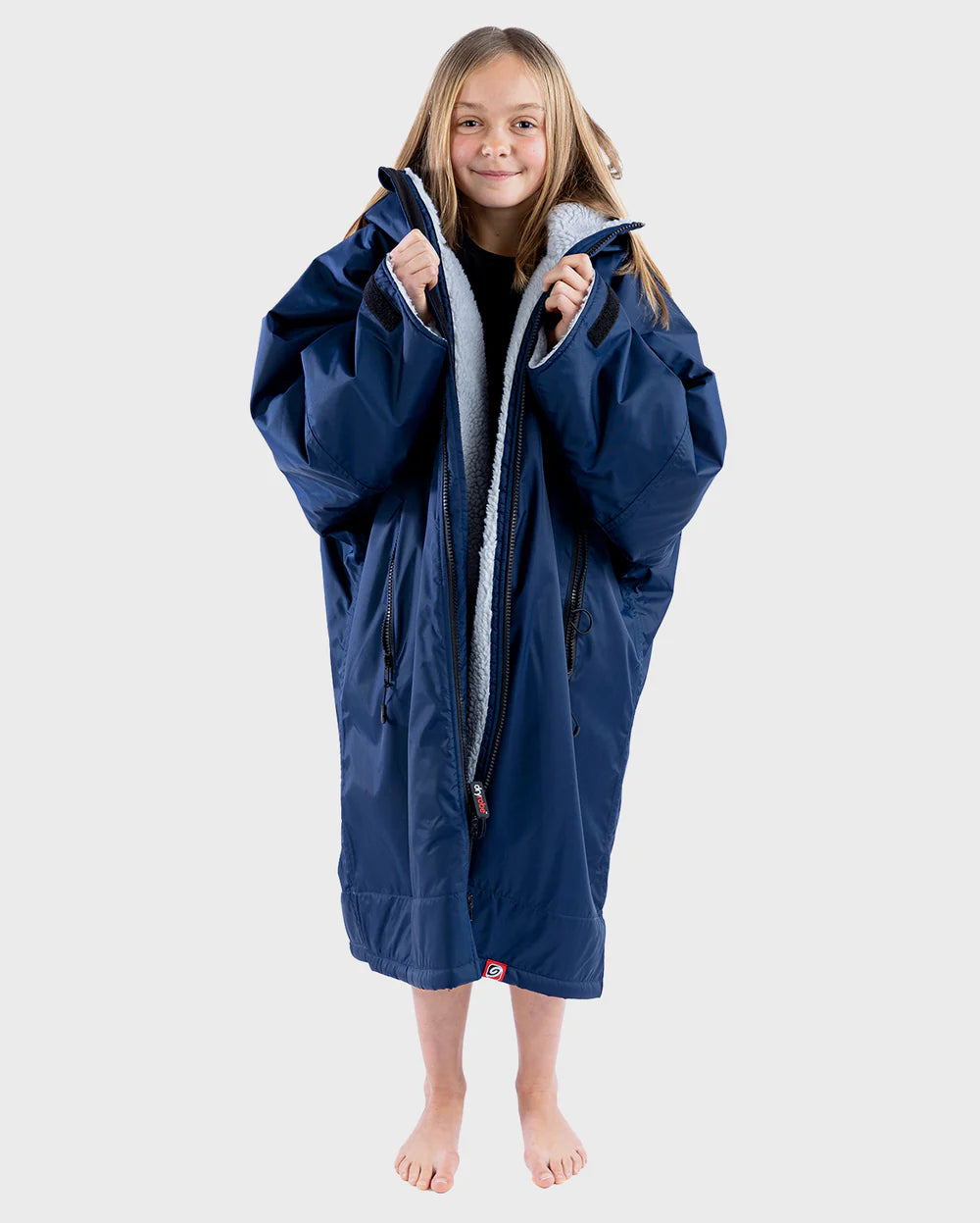 Dryrobe Advance Kids Long Sleeve Navy Grey 10-13
