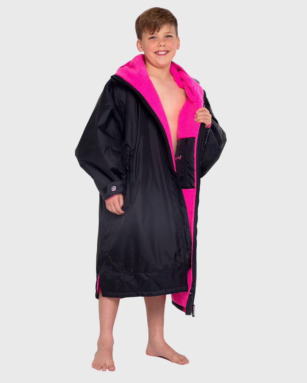 Dryrobe Advance Kids Long Sleeve Black/Pink 10-13