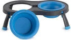 Dexas Double Elevated Feeder Large Pro Blue Raised Dog Bowl