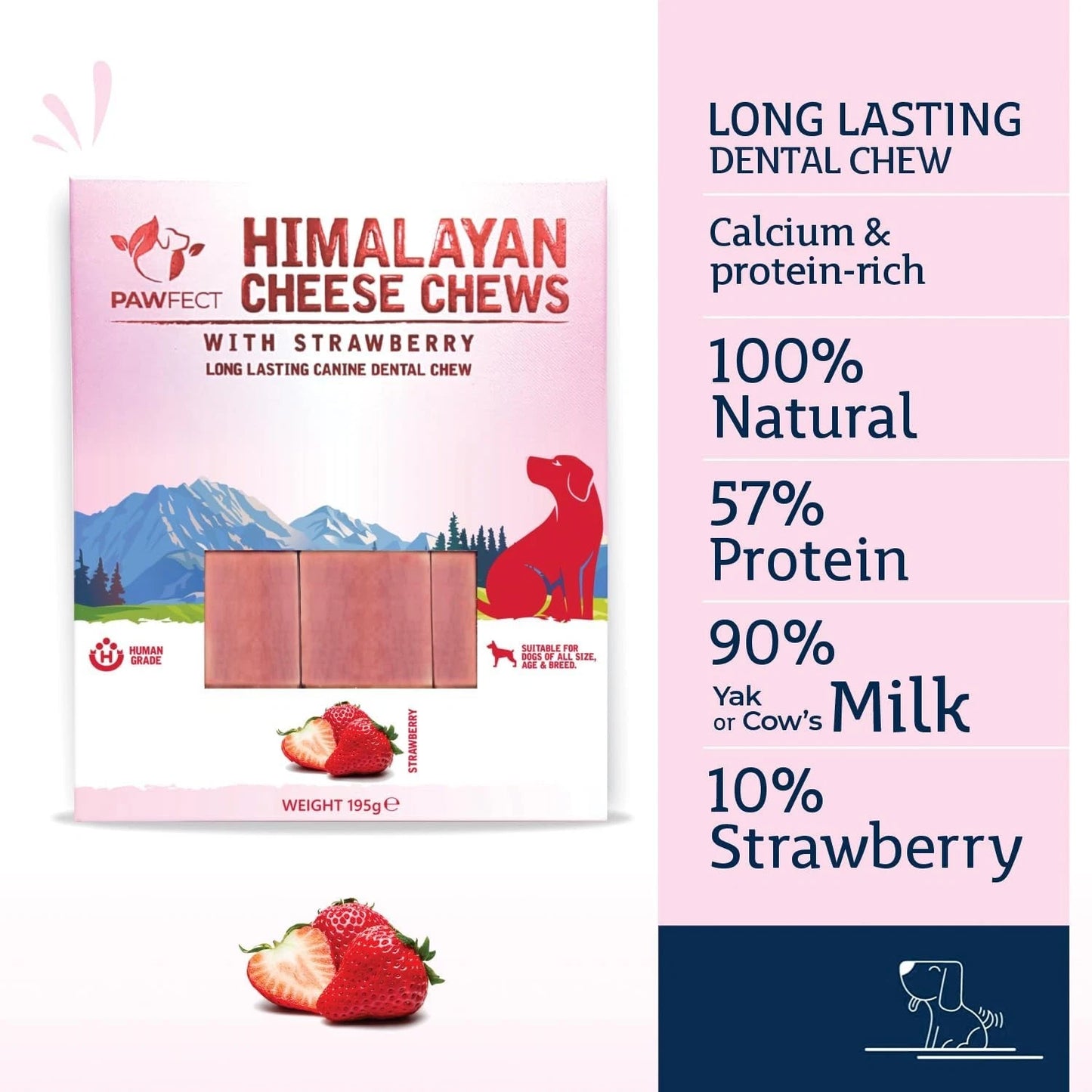 Pawfect Strawberry Himalayan Cheese Chew Medium