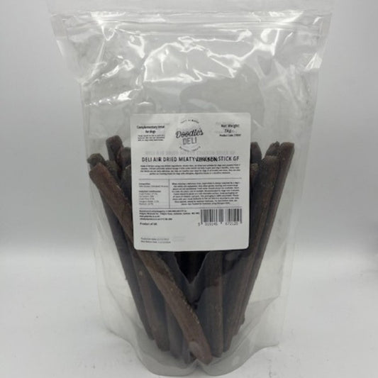 Doodles Deli Bulk Airdried Meaty Venison Stick GF 1KG Bag