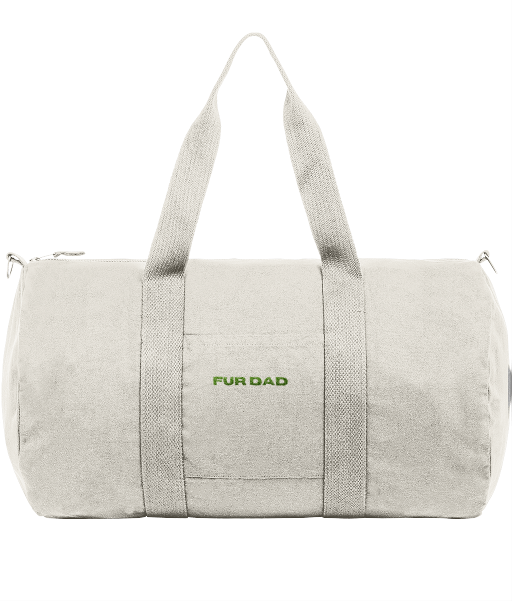 Duffle Bag | Embroidered FUR DAD NEON GREEN TEXT
