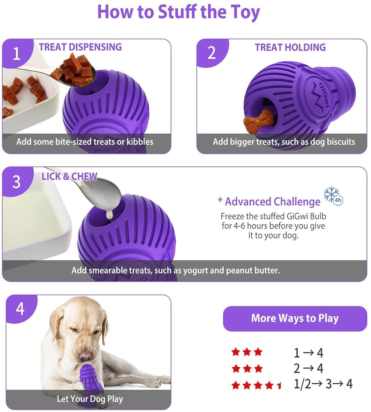 GiGwi Bulb Chew Toy - Large Purple