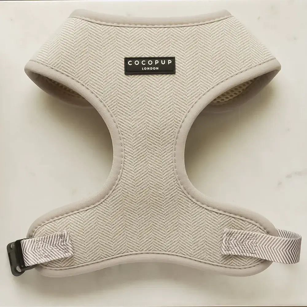 Cocopup London Tweed Adjustable Neck Harness - Brown (M)