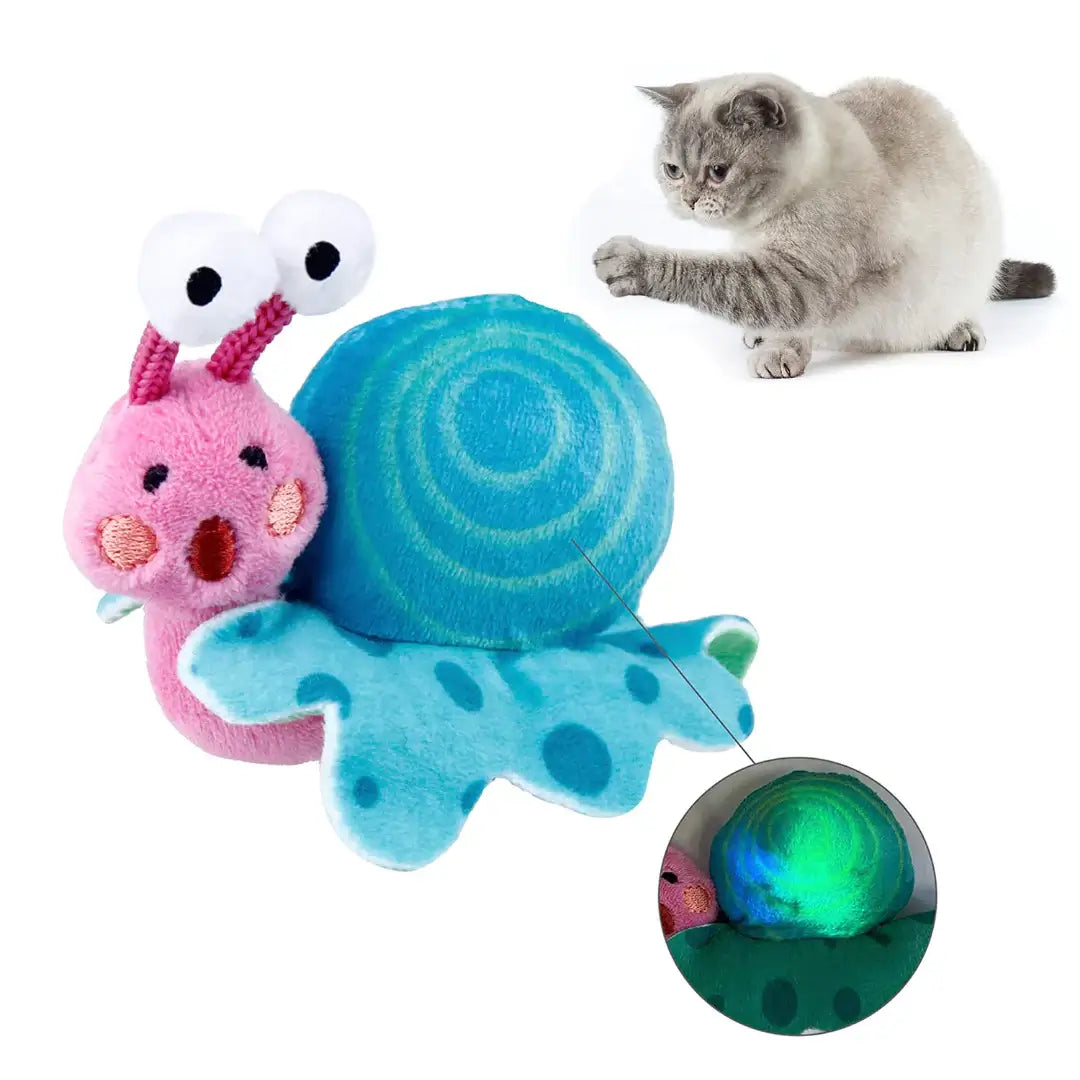 GiGwi Catnip Snail with LED Light Blue/Pink