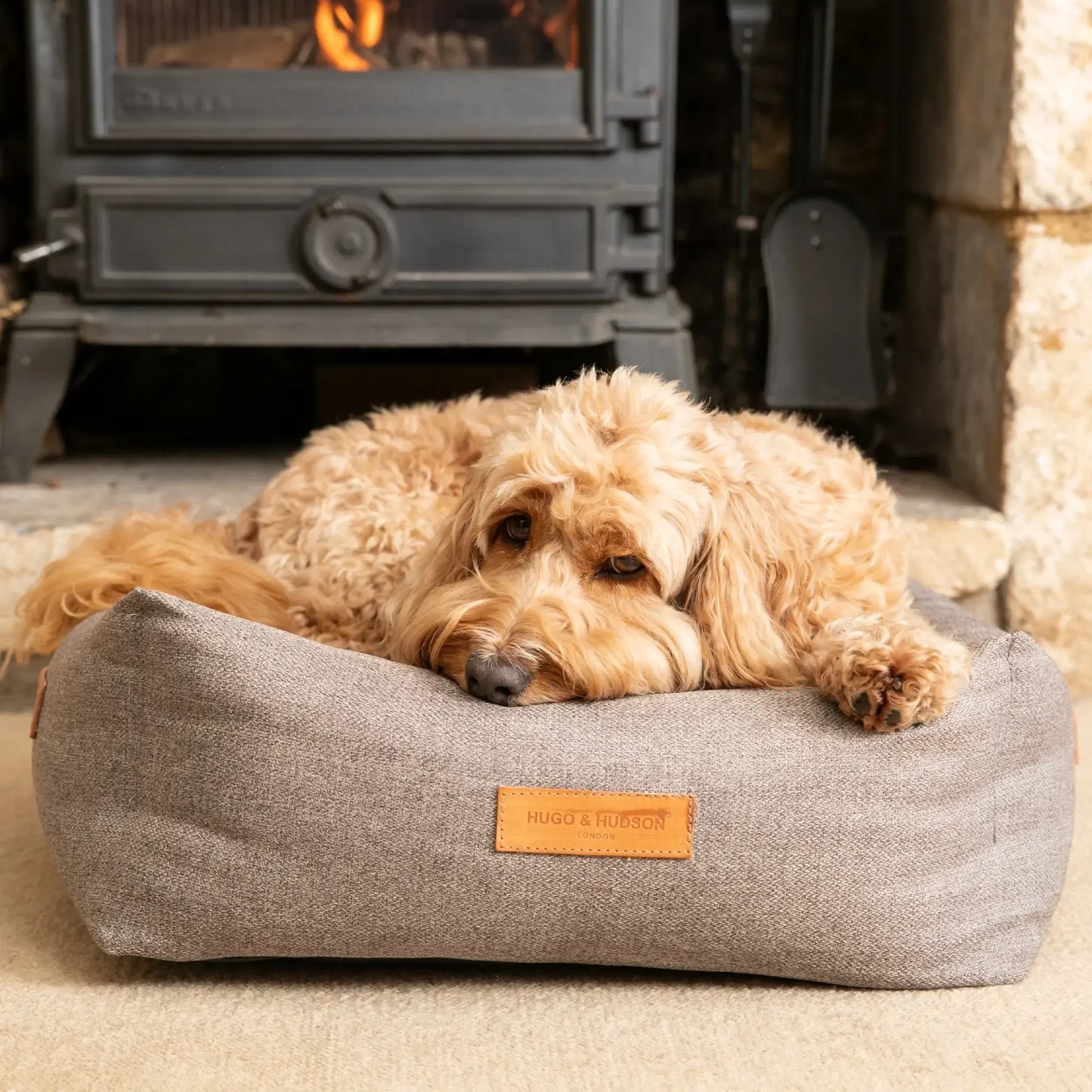 Hugo & Hudson Luxury Stone Grey Dog Bed (60 x 22cm)