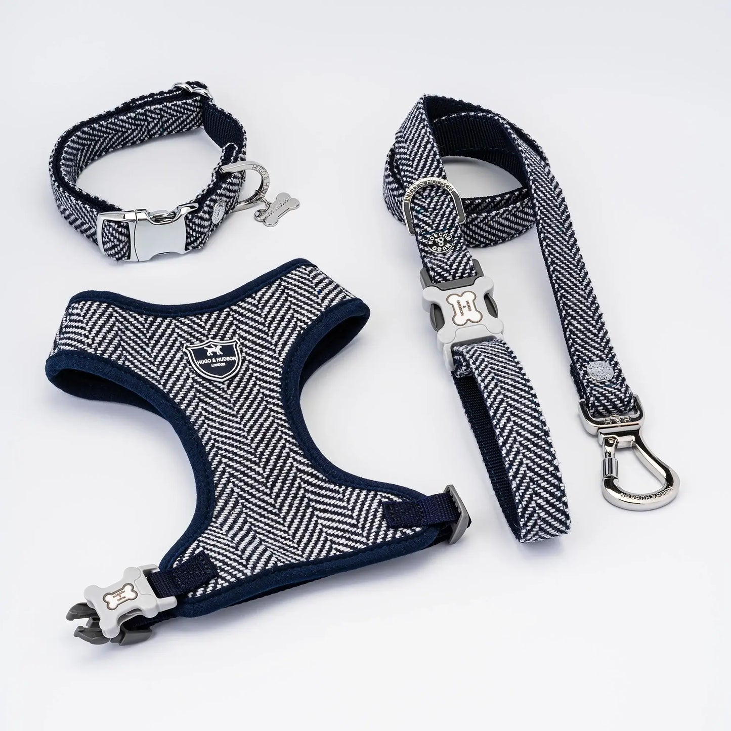 Hugo & Hudson Small Navy Herringbone Harness