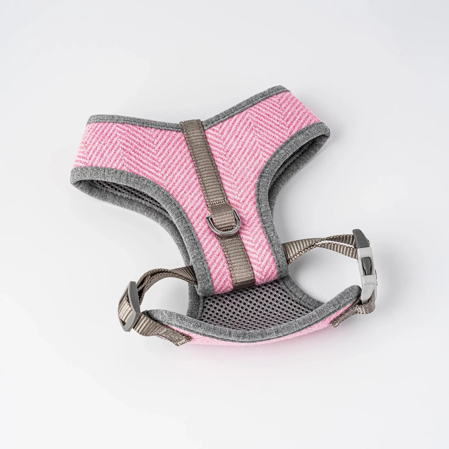 Hugo & Hudson Medium Pink Herringbone Dog Harness