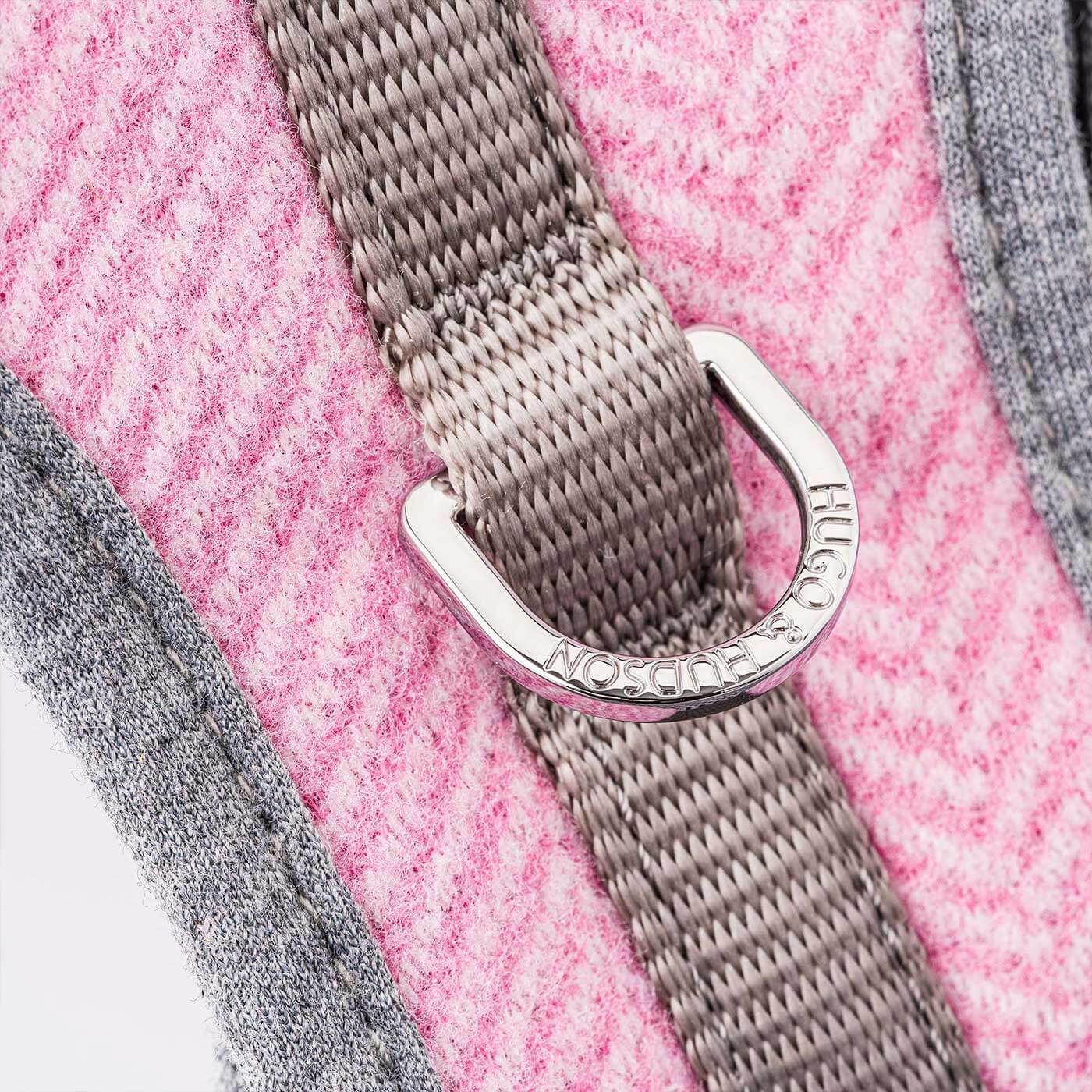 Hugo & Hudson Small Pink Herringbone Dog Harness