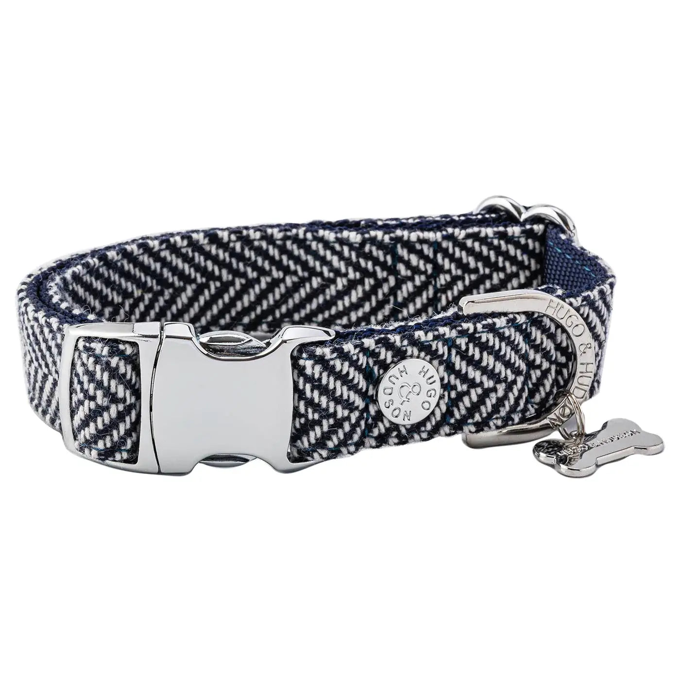 Hugo & Hudson Medium Navy Herringbone Collar