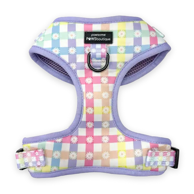 Pawsome Paws Boutique Pastel Plaid Adjustable Harness (M)