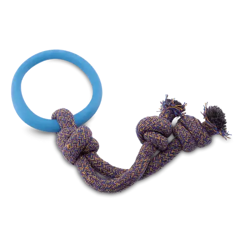 Beco Natural Rubber Hoop on Rope - Blue (Small)