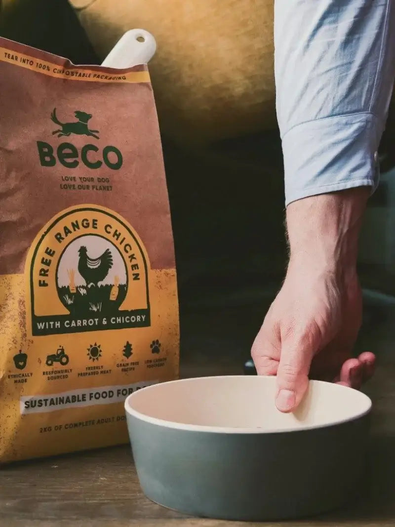 Beco Printed Bamboo Bowl - Large Coastal Grey