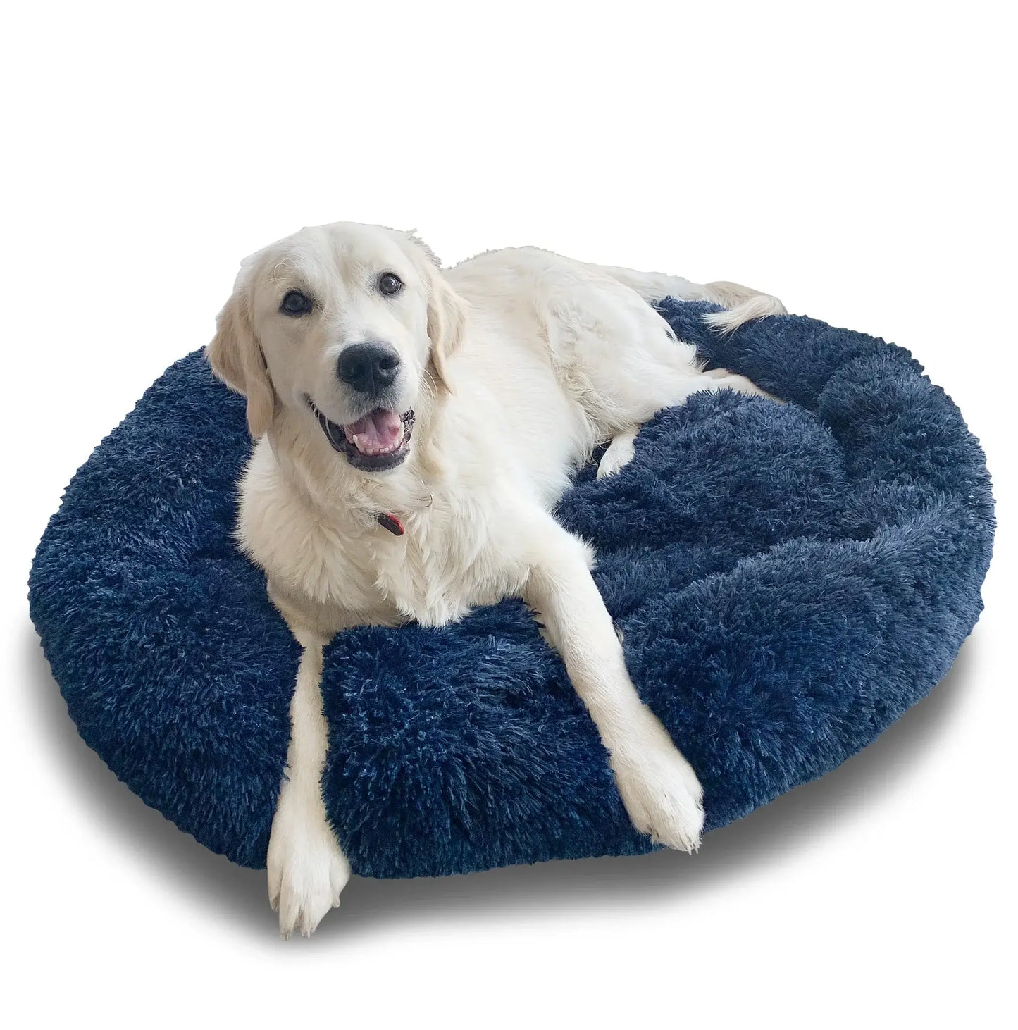 EcoPets Anti Anxiety Large Blue Donut Bed