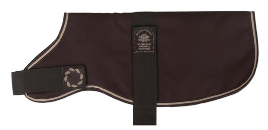 Animate Padded Dachshund Coat Adj Belly Strap Brown 28cm