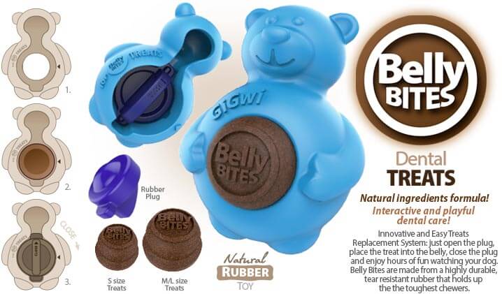 GiGwi Belly Bites Bear - Blue Small