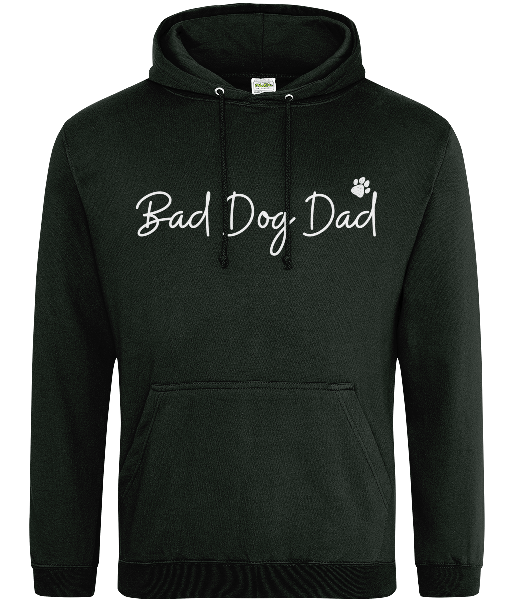 Bad Dog Dad Hoodie- White Text