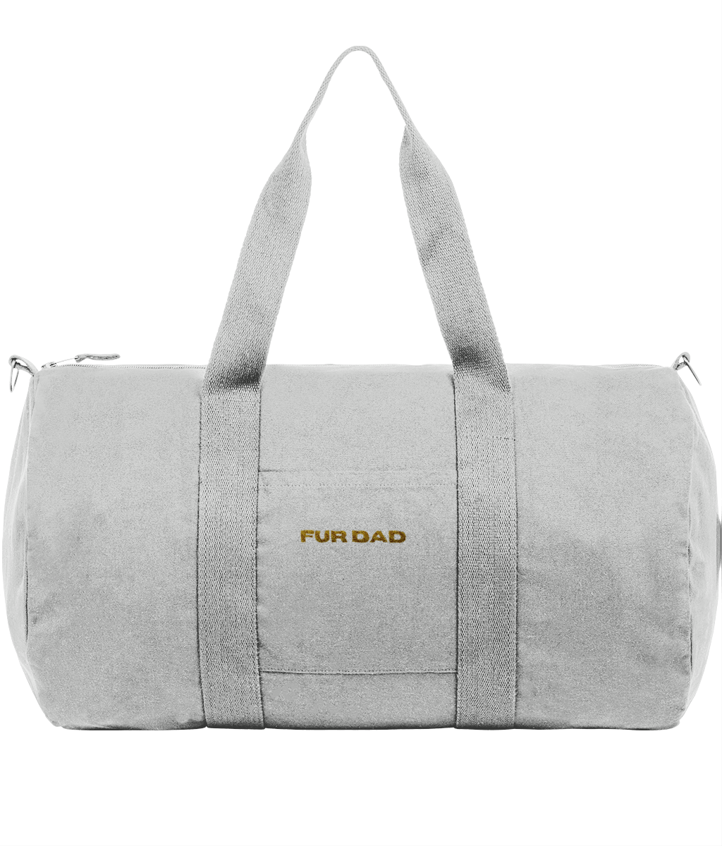 Duffle Bag | Embroidered FUR DAD YELLOW TEXT