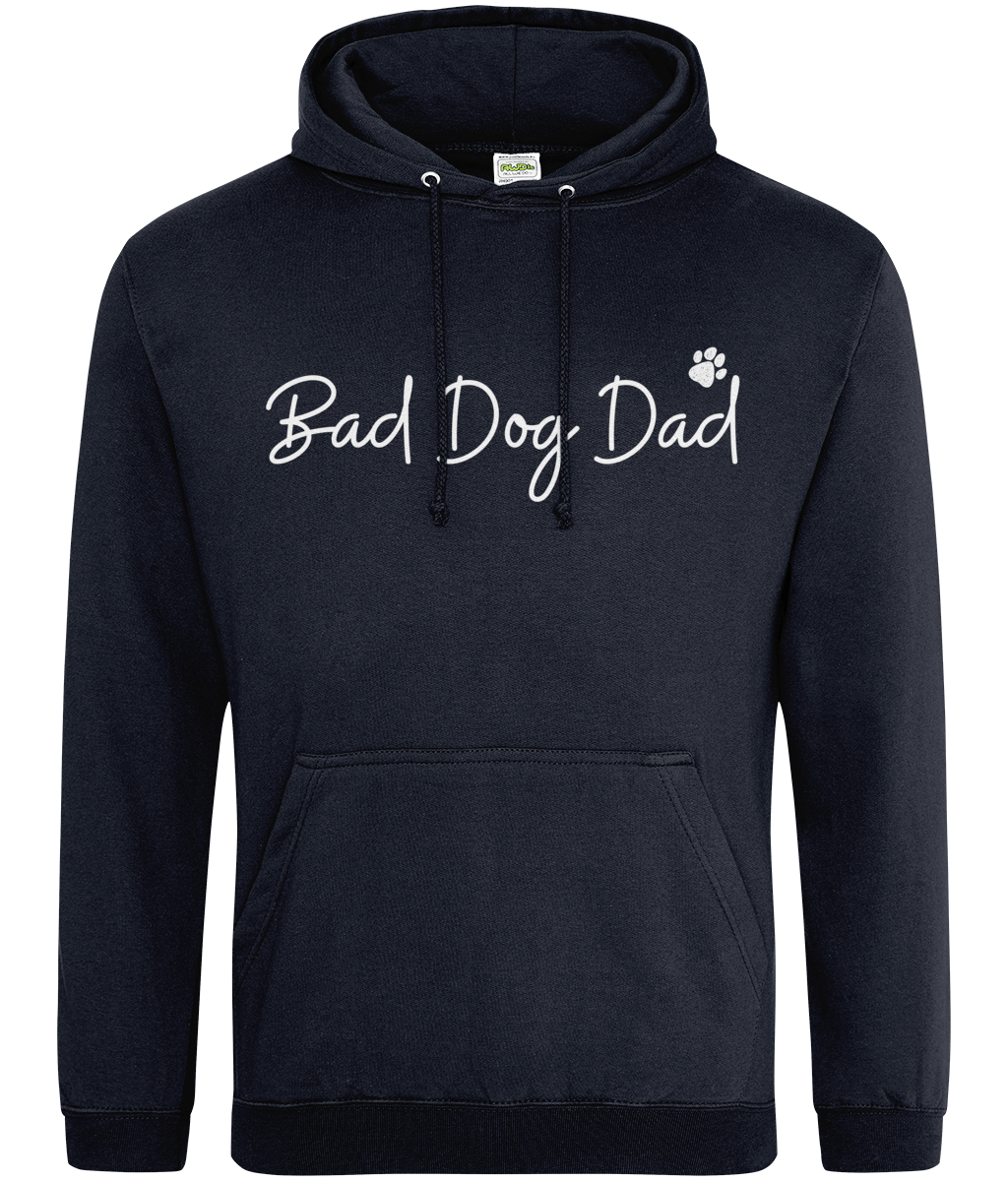 Bad Dog Dad Hoodie- White Text