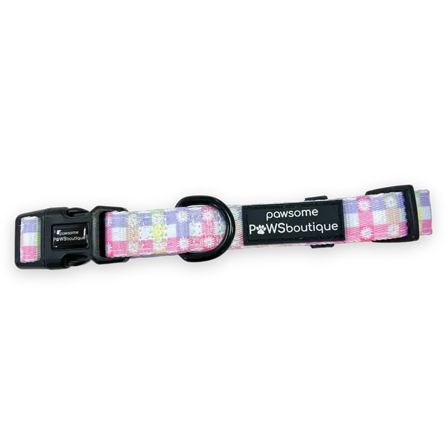 Pawsome Paws Boutique Pastel Plaid Collar (M)