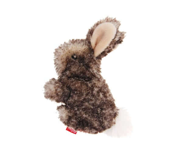 GiGwi Refillable Rabbit Ziplock Cat Toy With x3 Catnip Bags Brown