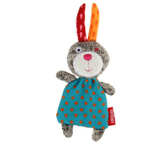 GiGwi Refillable Rabbit Ziplock Cat Toy With x3 Catnip Bags Blue