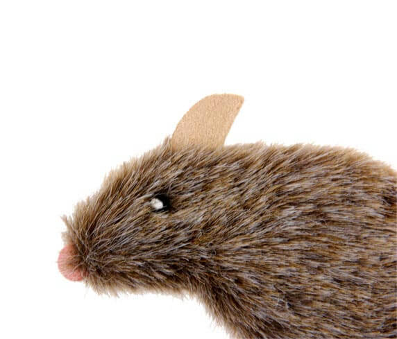 GiGwi Refillable Mouse Ziplock Cat Toy With x3 Catnip Bags Brown