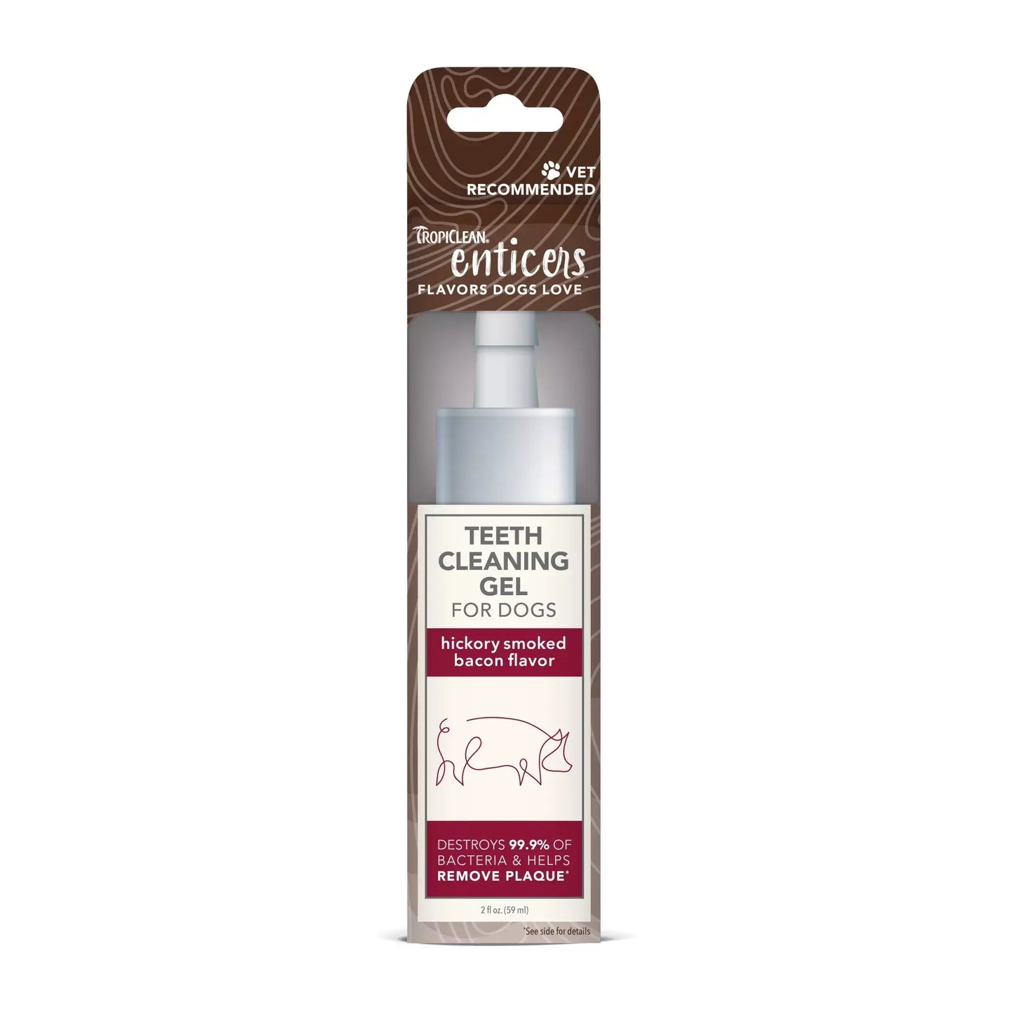 TropiClean Enticers Teeth Cleaning Gel for Dogs Smoked Bacon 59ml